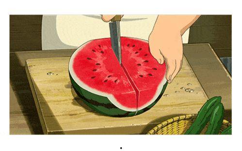 吃瓜摇扇图文,悠然度时光